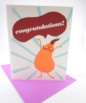 Congratulations Bean Single Card by Fisk and Fern