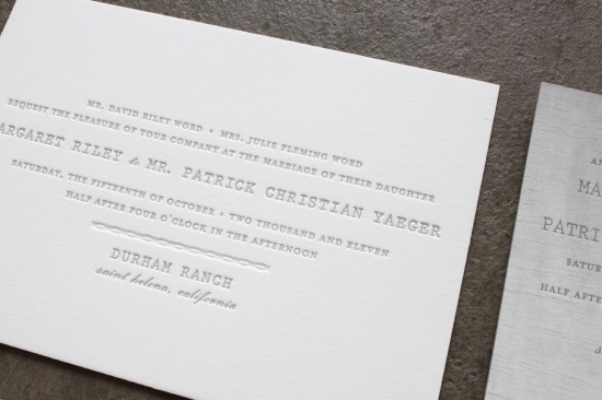 Understated Gray + White Wedding Invitations by Sideshow Press via Oh So Beautiful Paper (5)
