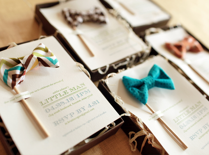 Little Man Bow Tie Inspired Baby Shower Invitations