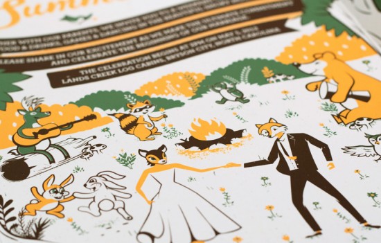 Modern Woodland Wedding Invitations by Casebolt Design and Screen Printed by Mama's Sauce via Oh So Beautiful Paper (5)