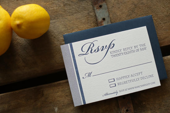 Modern Navy Wedding Invitations by Plane Paper via Oh So Beautiful Paper (4)