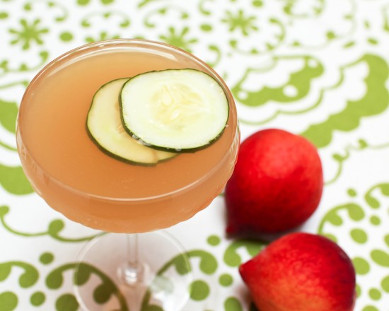Peach-Cucumber Tequila Cobbler Cocktail Recipe via Oh So Beautiful Paper (6)