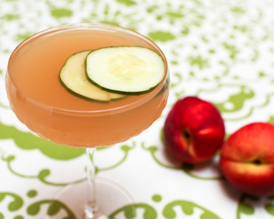 Peach-Cucumber Tequila Cobbler Cocktail Recipe via Oh So Beautiful Paper (2)