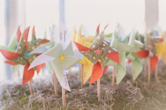 Day-Of Wedding Stationery Inspiration and Ideas: Pinwheels via Oh So Beautiful Paper
