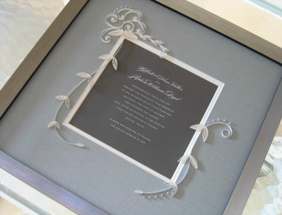 Quilled and Framed Wedding Invitation by Ann Martin via Oh So Beautiful Paper (2)