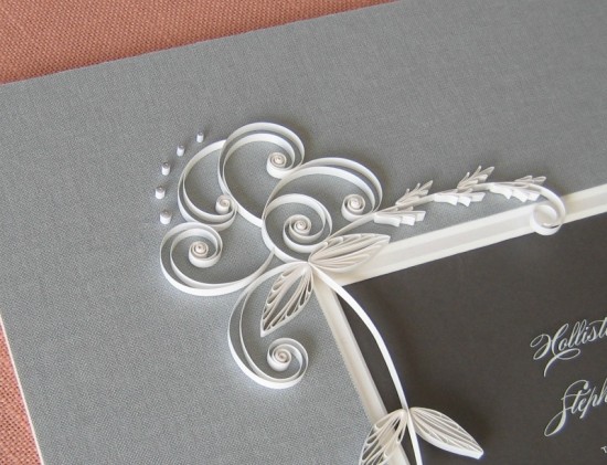 Quilled and Framed Wedding Invitation by Ann Martin via Oh So Beautiful Paper (1)