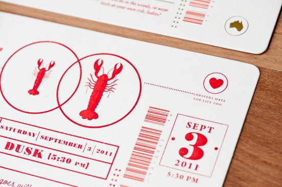 Red White Travel-Inspired Wedding Invitations via Oh So Beautiful Paper (9)