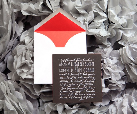 Ligature Collection Wedding Invitations by Paperfinger via Oh So Beautiful Paper (8)