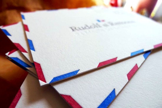 Airmail Wedding Announcements by Campbell Raw Press via Oh So Beautiful Paper (3)
