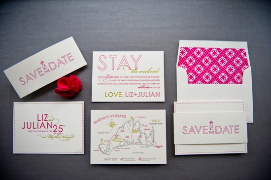 Colorful Destination Wedding Save the Dates by Gus & Ruby Letterpress (9)