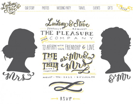 Hand Lettered Wedding Website by Molly Jacques via Oh So Beautiful Paper