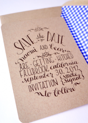 Calligraphy Save the Dates via Oh So Beautiful Paper (6)