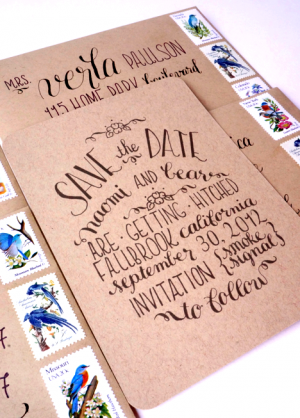 Calligraphy Save the Dates via Oh So Beautiful Paper (4)