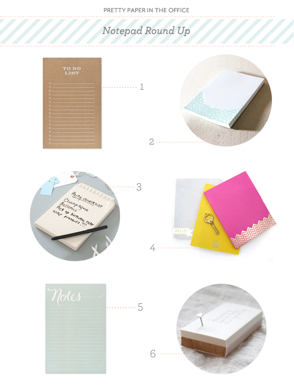 Pretty Office Stationery: Notepads via Oh So Beautiful Paper