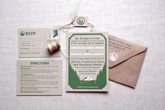 Woodland Wedding Invitations by Paper Bloom via Oh So Beautiful Paper (6)
