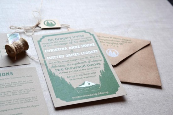 Woodland Wedding Invitations by Paper Bloom via Oh So Beautiful Paper (5)