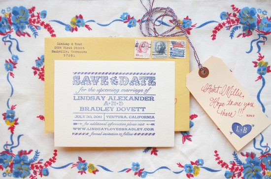 DIY Tutorial: Rubber Stamp Airmail Save the Date by Antiquaria via Oh So Beautiful Paper