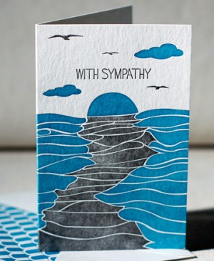 Sympathy Horizon Letterpress Card by Smock