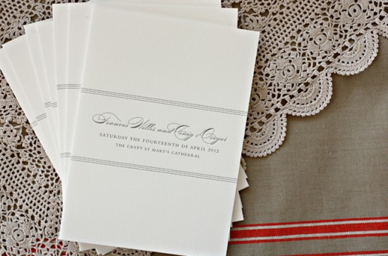 Day-Of Wedding Stationery Inspiration and Ideas: Black and White Stripes via Oh So Beautiful Paper