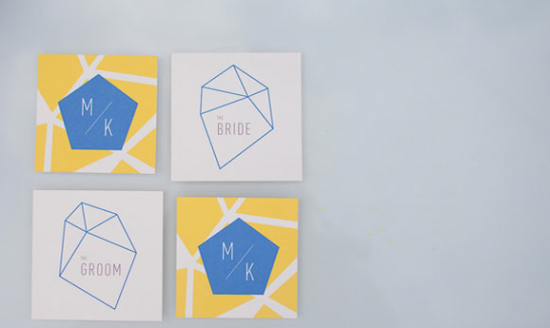 Day-Of Wedding Stationery Inspiration and Ideas: Geometric via Oh So Beautiful Paper