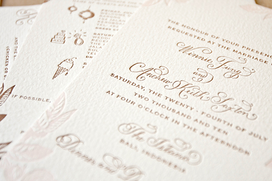 Laura Hooper Calligraphy Wedding Invitations via Oh So Beautiful Paper