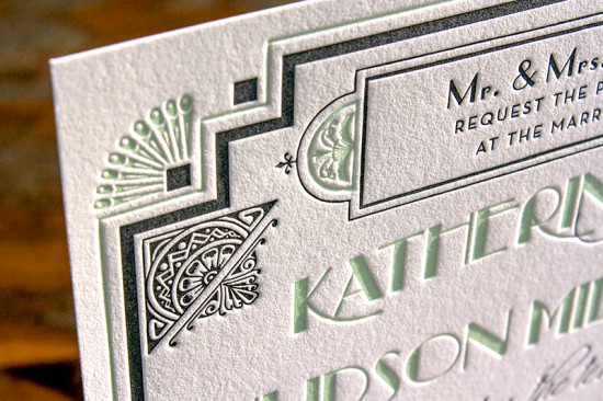 Great Gatsby Wedding Invitations by Lucky Luxe Couture Correspondence via Oh So Beautiful Paper (5)