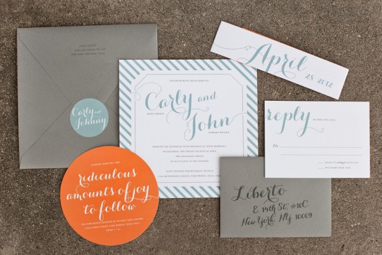 Modern Wedding Invitations by Atheneum Creative via Oh So Beautiful Paper (10)