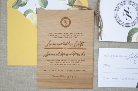 Wood Engraved Wedding Invitations via Oh So Beautiful Paper (7)