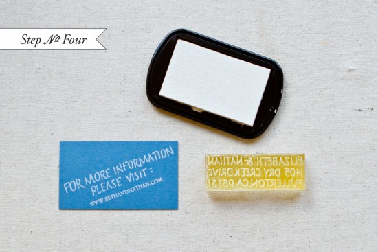 DIY Tutorial: Blue and White Rubber Stamp Save the Dates by Antiquaria via Oh So Beautiful Paper