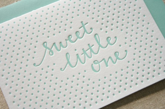 Little One Boy Letterpress Card by Parrott Design Studio