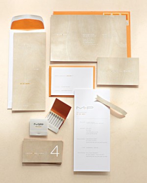 Day-Of Wedding Stationery Inspiration and Ideas: Wood + Faux Bois via Oh So Beautiful Paper