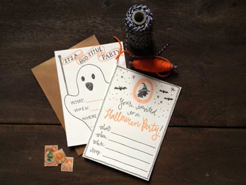 Letterpress Halloween Party Invitations