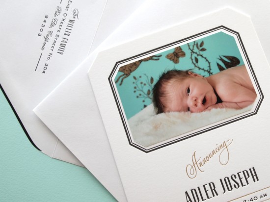 Sophisticated Letterpress Birth Announcements by Missive via Oh So Beautiful Paper