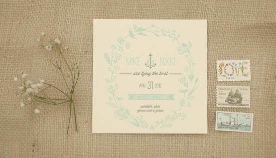 Vintage Inspired Illustrated Save the Dates by Nikki Tranchita via Oh So Beautiful Paper