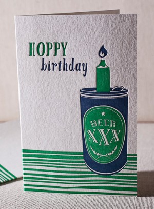 Beer Letterpress Card by Smock Paper