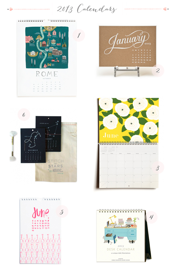 2013 Calendars via Oh So Beautiful Paper