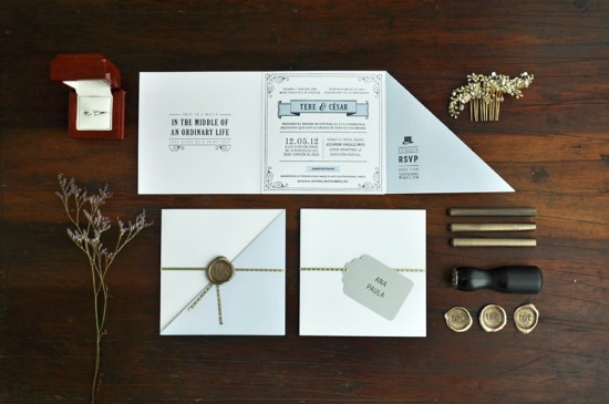 1920s Inspired Letterpress Wedding Invitations by Tere Hinojosa Creative via Oh So Beautiful Paper (1)