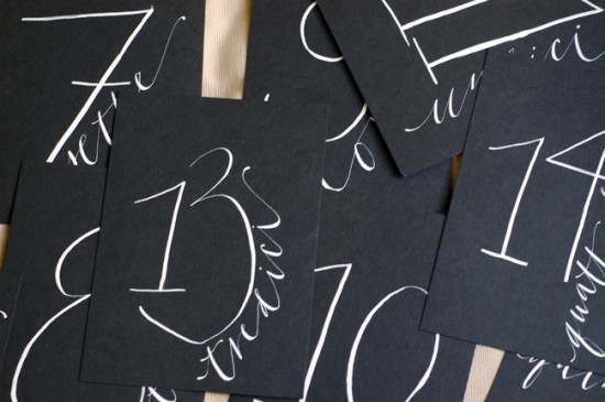 Day-Of Wedding Stationery Inspiration and Ideas: White on Black via Oh So Beautiful Paper (7)
