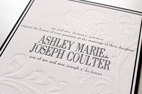 Classic Navy Debossed Wedding Invitations by Gretchen Berry Design Co. via Oh So Beautiful Paper (4)