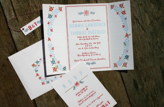 Hand-Illustrated Austrian Wedding Invitations by For the Love of Press via Oh So Beautiful Paper (2)