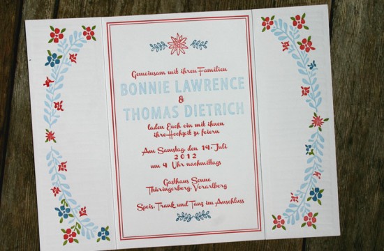 Hand-Illustrated Austrian Wedding Invitations by For the Love of Press via Oh So Beautiful Paper (3)