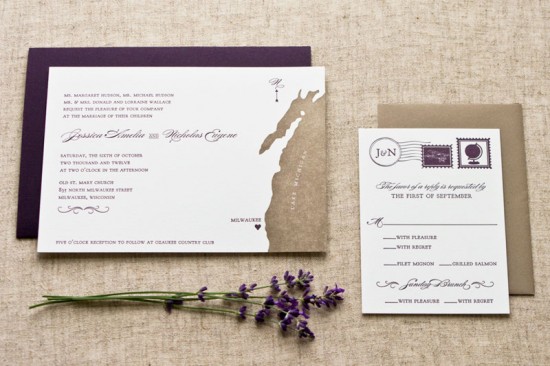 Letterpress Map Wedding Invitations by Laura Macchia and May Day Studio via Oh So Beautiful Paper (6)