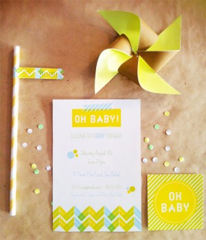 Neon Baby Shower Invitations by Yum Eventos via Oh So Beautiful Paper (10)