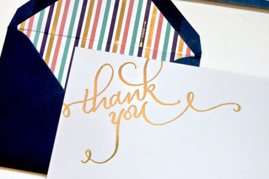 Navy + Gold Foil Calligraphy Wedding Invitations by Plurabelle and Kate Allen via Oh So Beautiful Paper (2)