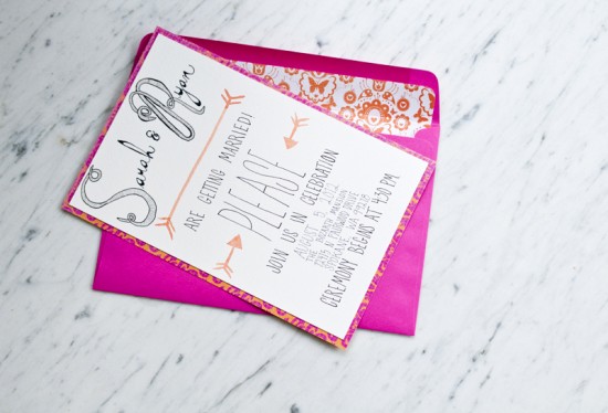 Hand Lettered Watercolor Wedding Invitations by Love Citron via Oh So Beautiful Paper (6)