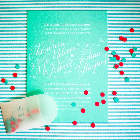 Holly Holon Calligraphy Wedding Invitations via Oh So Beautiful Paper (10)