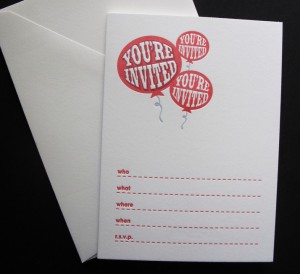 Set of 8 You're Invited Fill In Invites Letterpress by Ink Petals