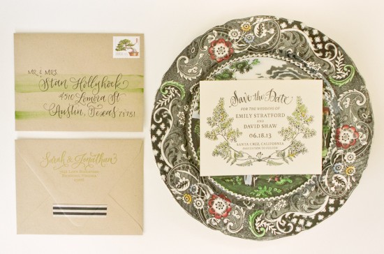 DIY Tutorial: Botanical Watercolor Save the Date by Antiquaria via Oh So Beautiful Paper