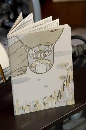 Airship Letterpress Graphic Novel by Angel Bomb Design via Oh So Beautiful Paper (9)