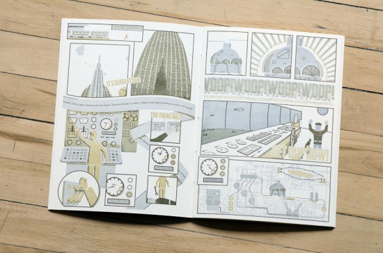 Airship Letterpress Graphic Novel by Angel Bomb Design via Oh So Beautiful Paper (2)